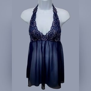 Victoria's Secret Intimates Chemise Floral Babydoll Blue X-Small